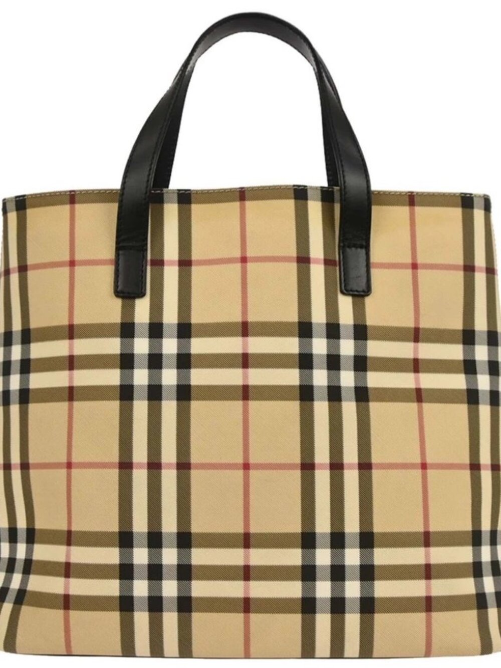 Burberry Beige PVC Burberry Check Tote Handbag 117212
